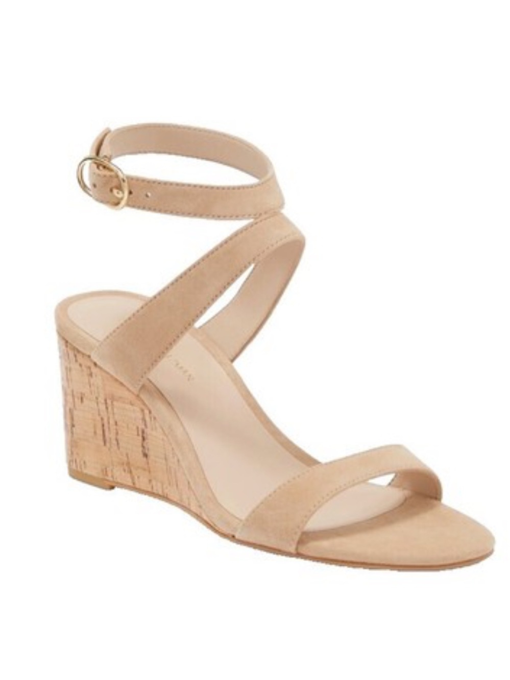 Stuart Weitzman Ave Tan Cork Wedge Strappy Sandal 10